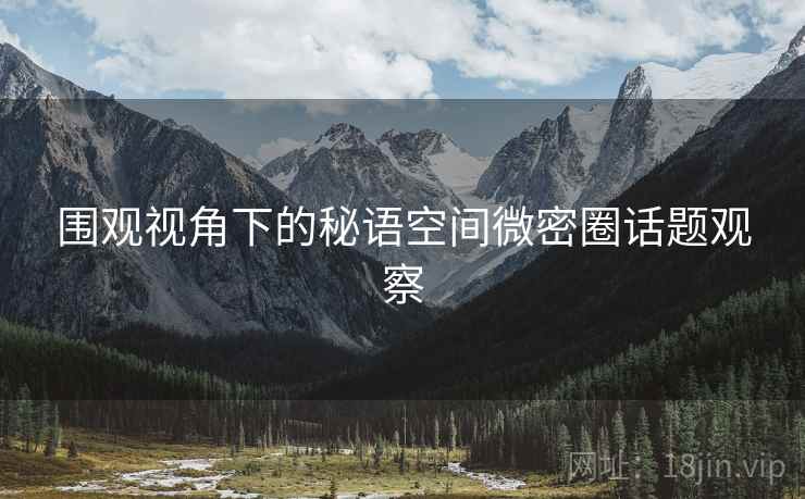 围观视角下的秘语空间微密圈话题观察 围观视角下的秘语空间微密圈话题观察