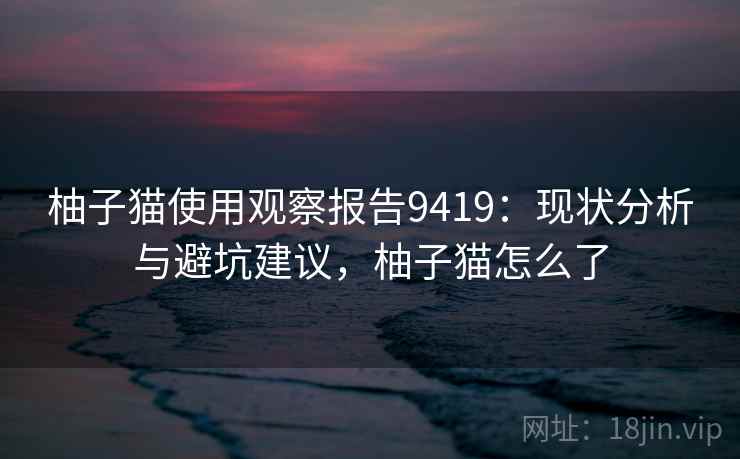 柚子猫使用观察报告9419：现状分析与避坑建议，柚子猫怎么了